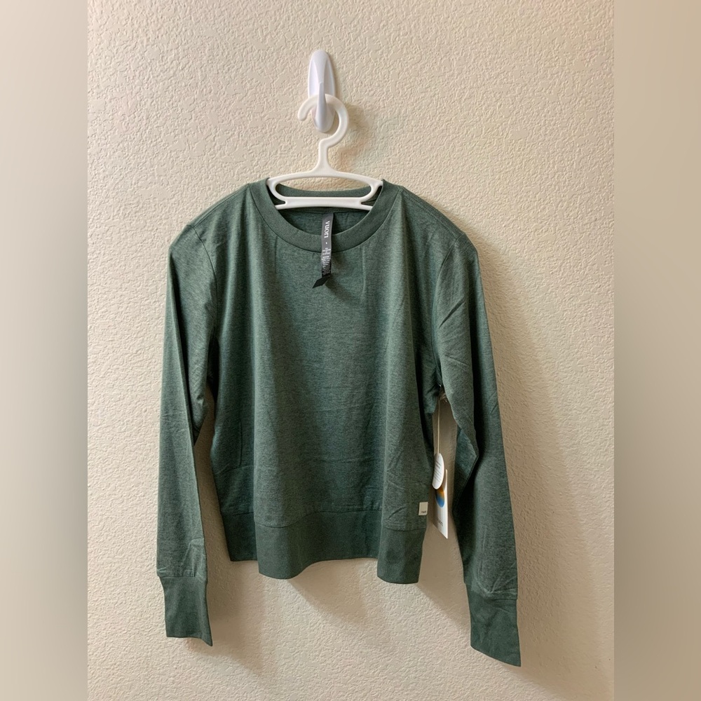 Vuori Women's Daydream Crew Neck Color: Marsh Heather - Picture 6 of 8